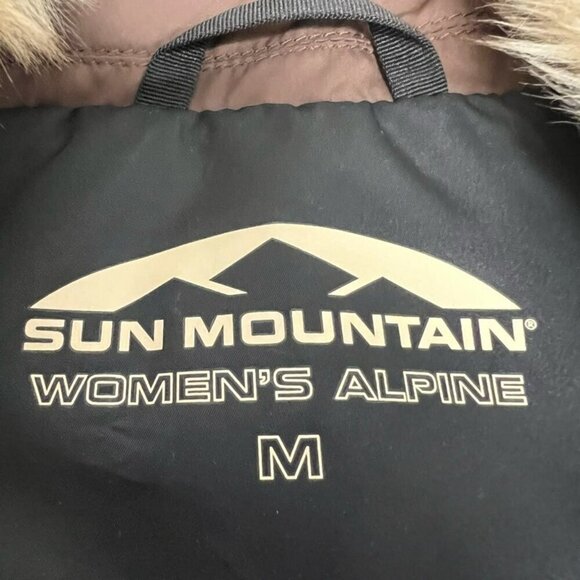 Sun Mountain Puffer Vest Multicolor Snap Faux Fur Trim Collar Pockets Medium - Picture 10 of 10